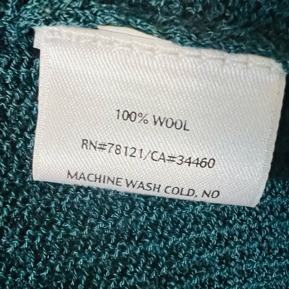 Eileen Fisher Teal Wool Crepe Lightweight Open Front Cardigan 2X - Picture 3 of 4